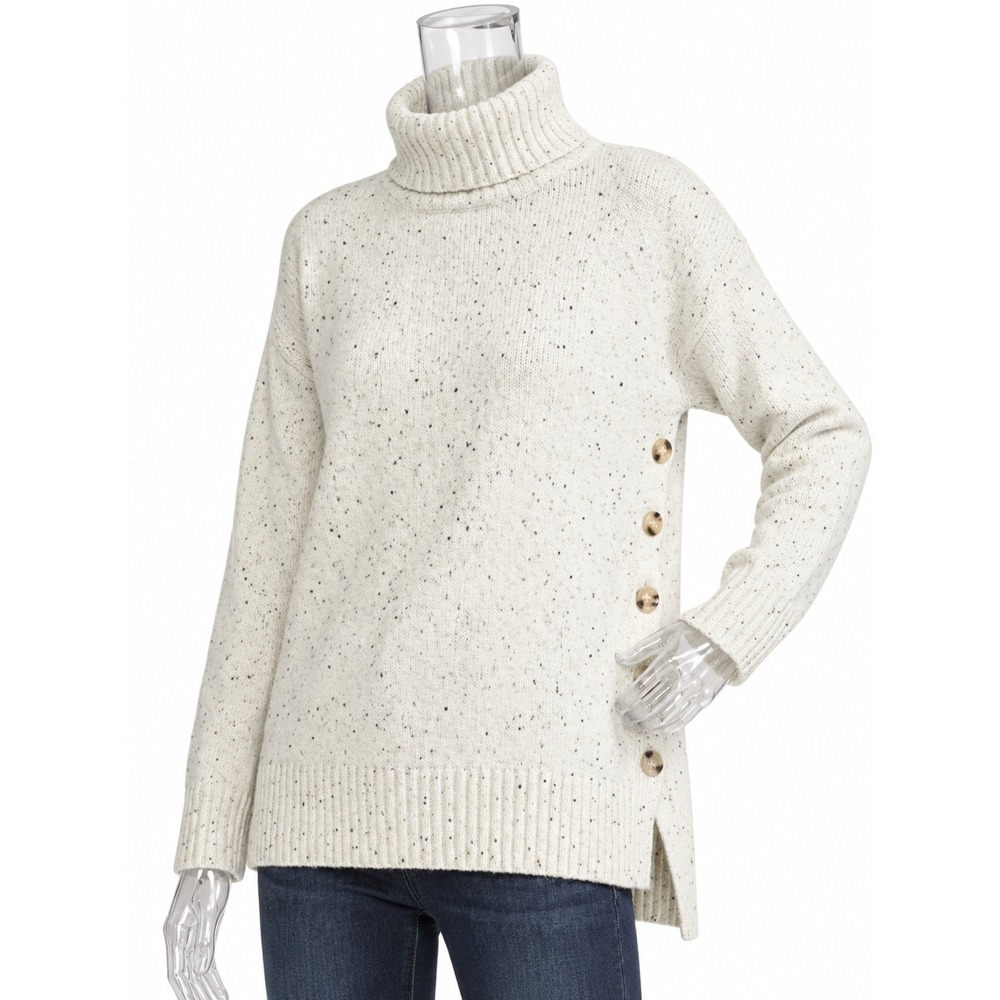 Cynthia Rowley Side Button Turtle Neck Sweater SKUW666